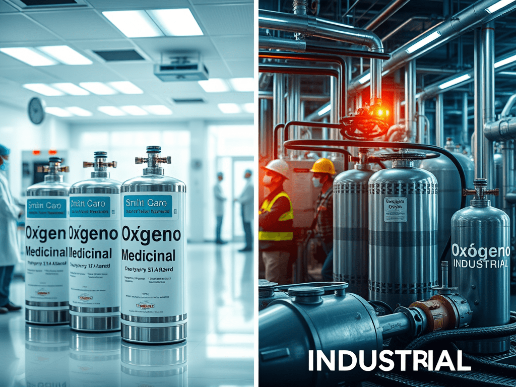 Diferencias entre oxígeno medicinal y oxígeno industrial: ¿por qué no son lo&nbsp;mismo?
